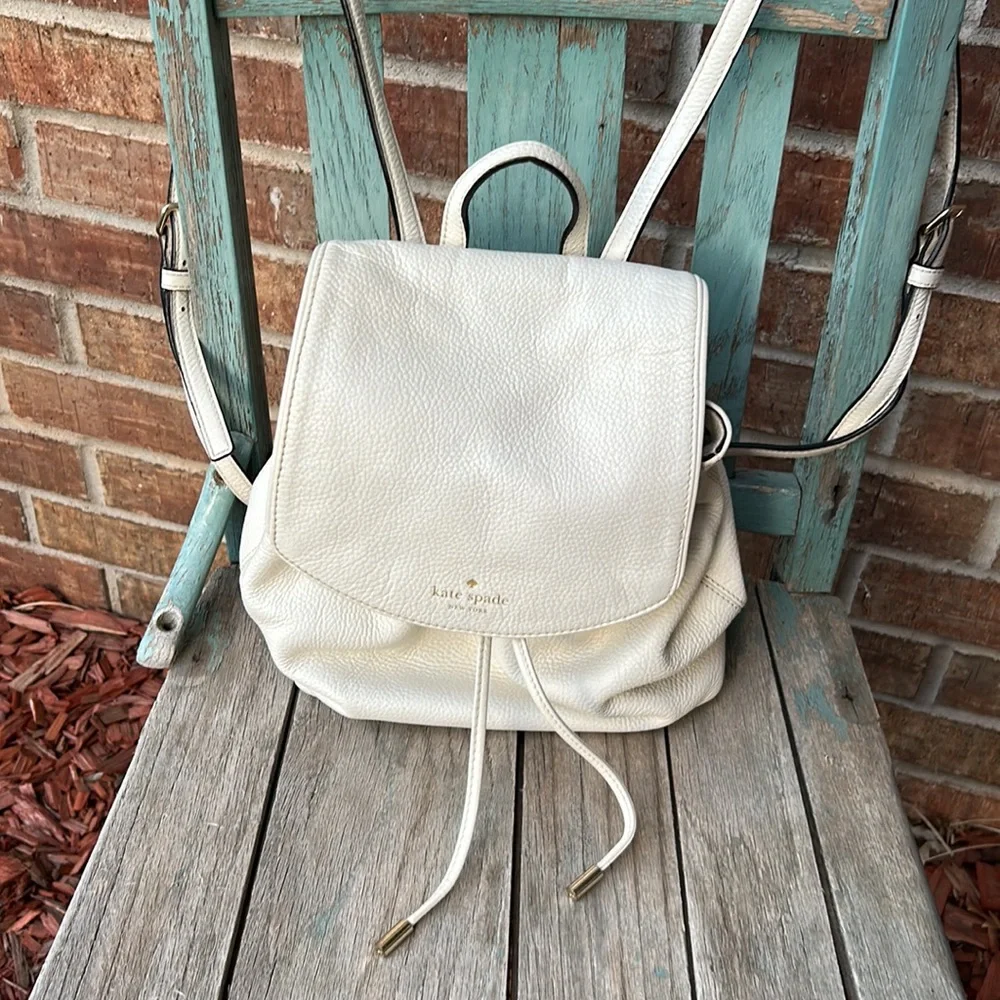 Kate Spade Cream Backpack with Drawstring Closure - Picture 3 of 16